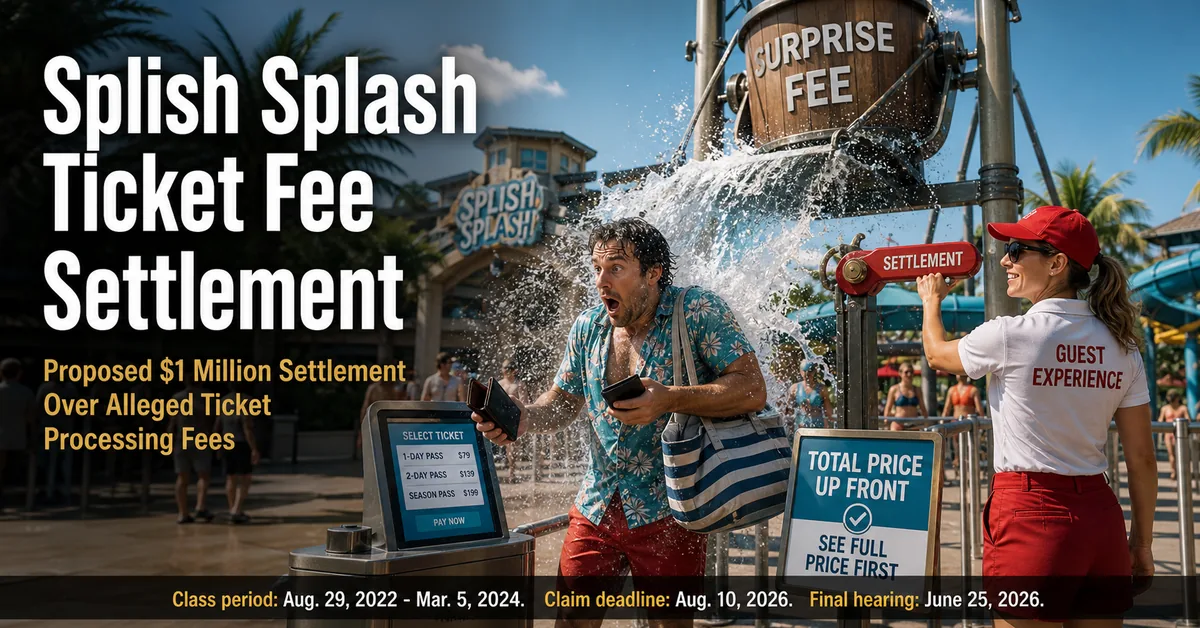 Splish Splash Ticket Fee Settlement -- File a Claim by August 10, 2026